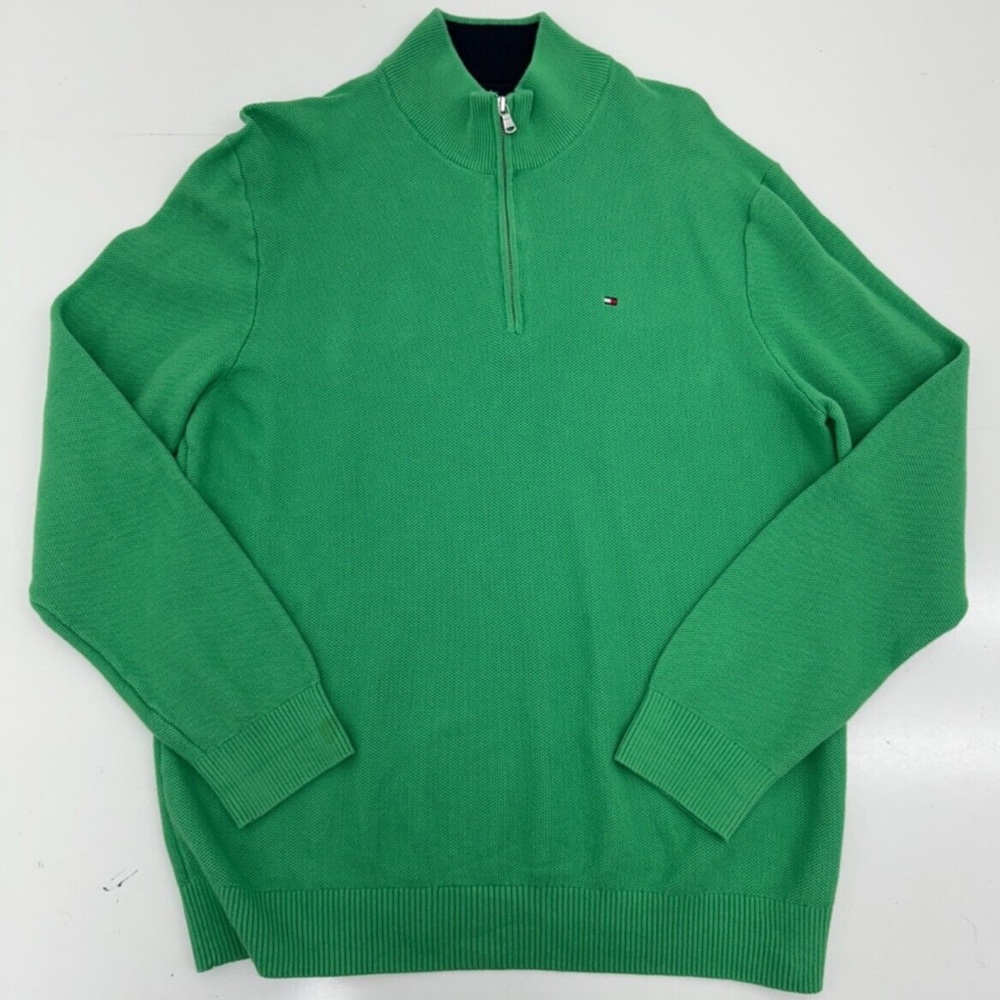 Tommy Hilfiger Green Zip Up Sweater
